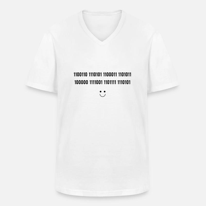 Geheimcode - Männer-T-Shirt mit V-Ausschnitt - Weiß