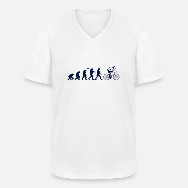 Evolution des Radsports - Männer-T-Shirt mit V-Ausschnitt - Weiß