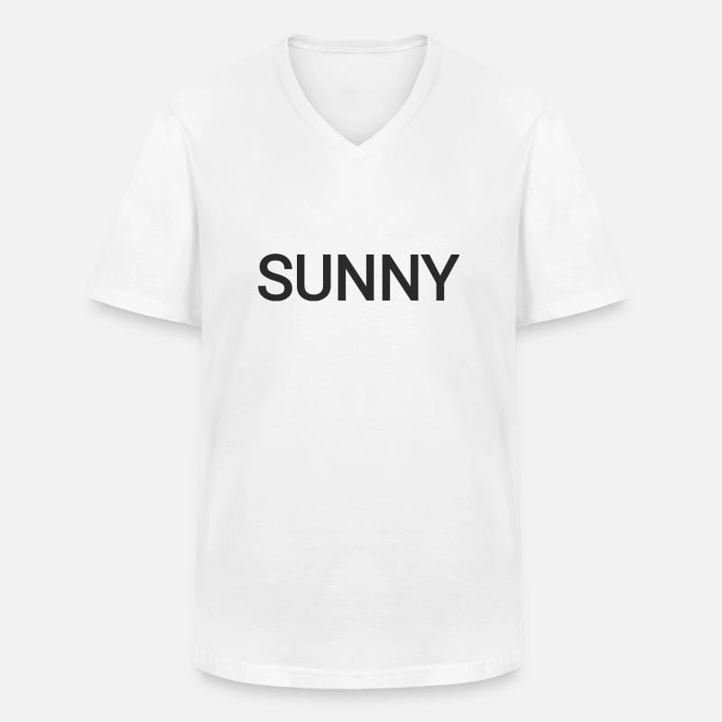 Sunny - Männer-T-Shirt mit V-Ausschnitt - Weiß