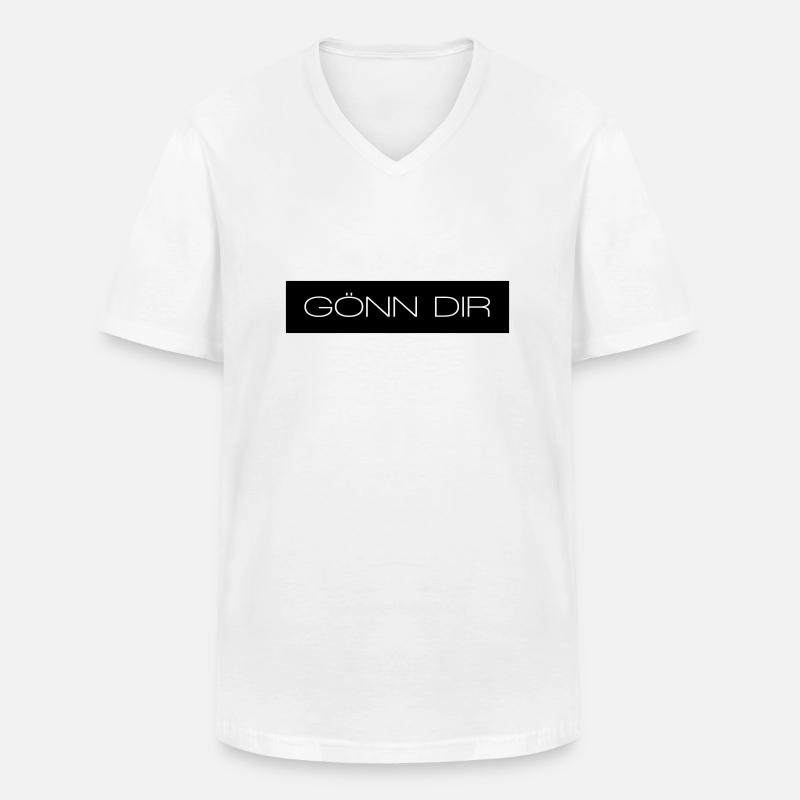 Goenn dir - Männer-T-Shirt mit V-Ausschnitt - Weiß