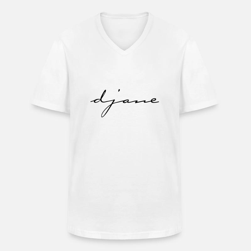 DJANE script - Männer-T-Shirt mit V-Ausschnitt - Weiß