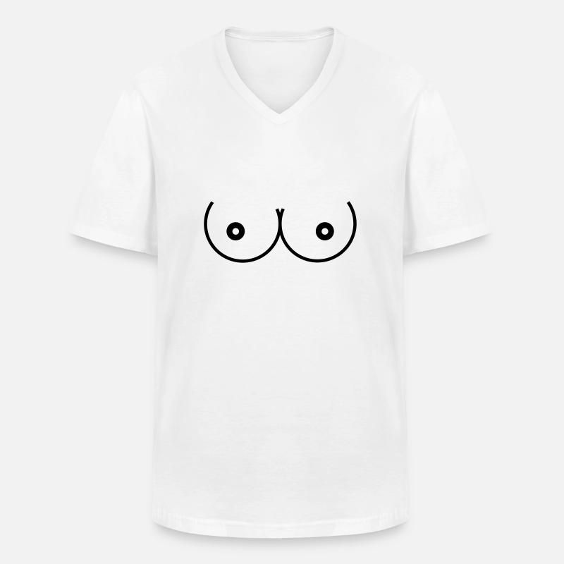 Brust Brüste Busen - Männer-T-Shirt mit V-Ausschnitt - Weiß
