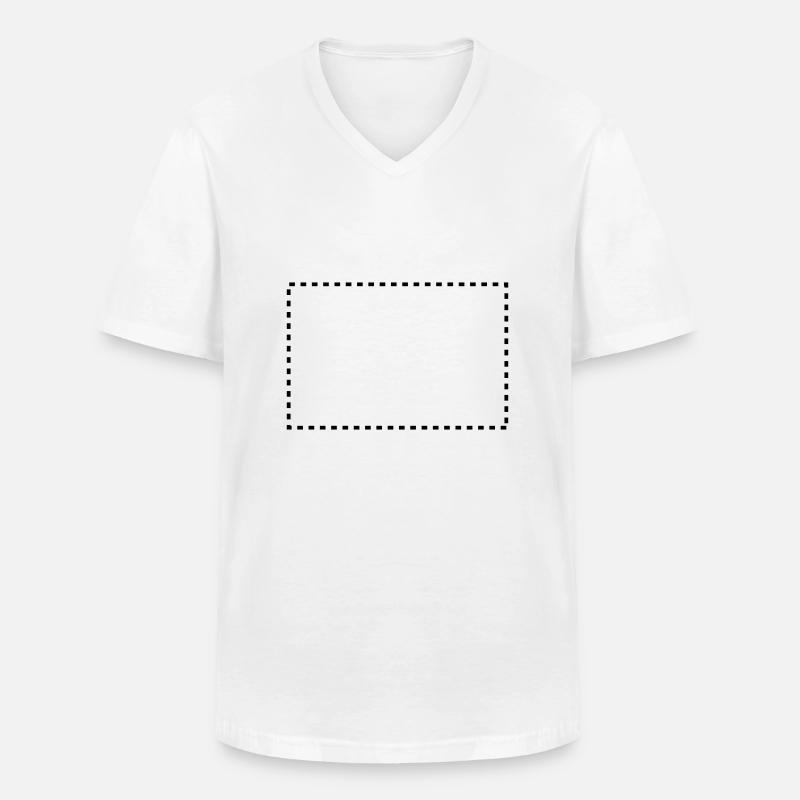 dashed_square_1c - Männer-T-Shirt mit V-Ausschnitt - Weiß