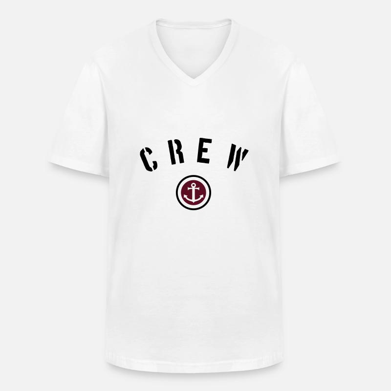 crew - Männer-T-Shirt mit V-Ausschnitt - Weiß