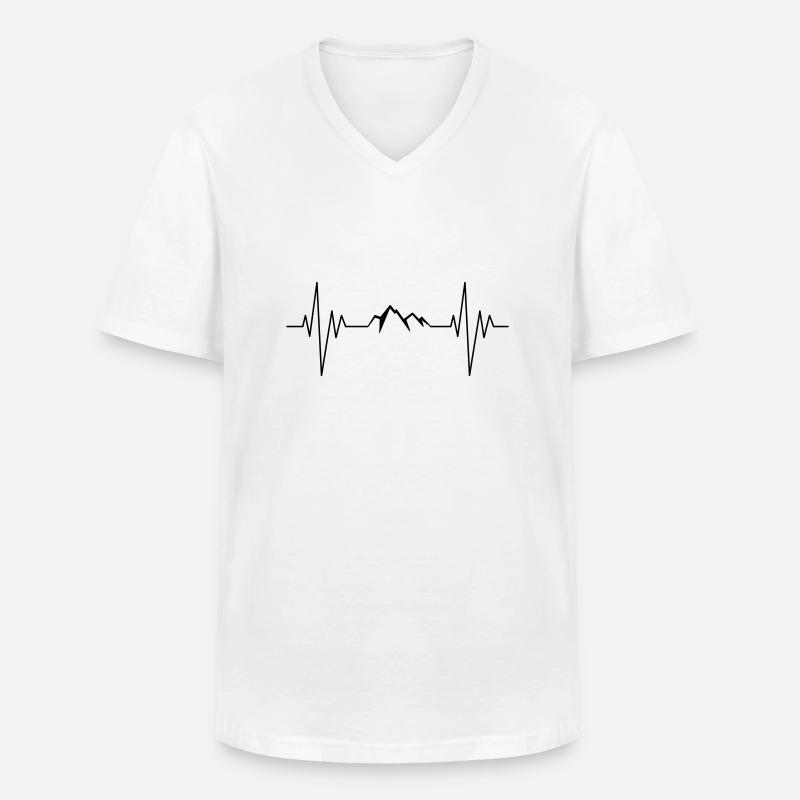Mountains Pulse - Männer-T-Shirt mit V-Ausschnitt - Weiß