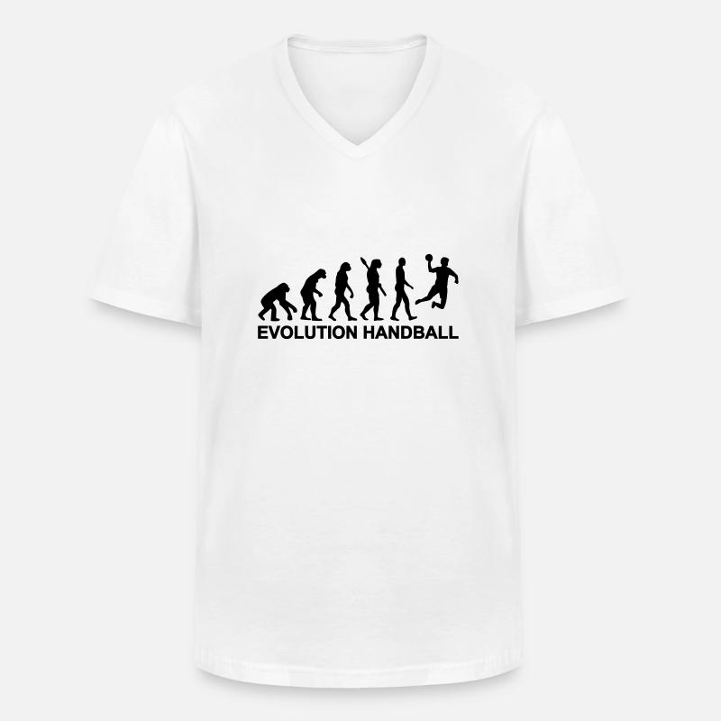 Evolution Handball - Männer-T-Shirt mit V-Ausschnitt - Weiß