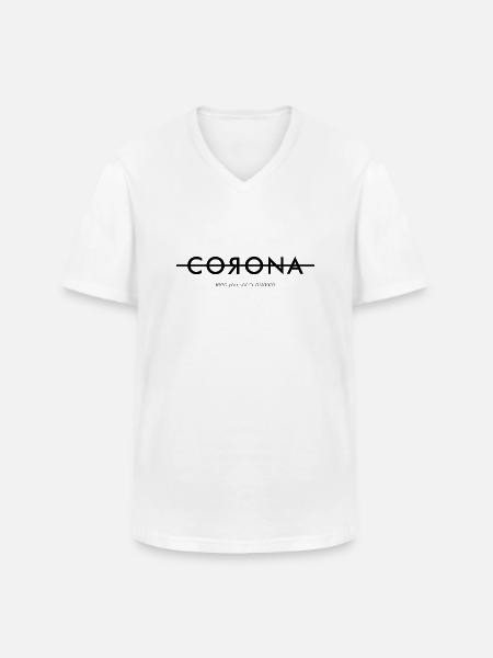 CORONA - Men's V-Neck T-Shirt - white