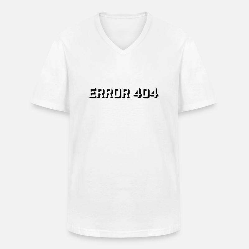 Nerd Computer Error 404 - Men's V-Neck T-Shirt - white