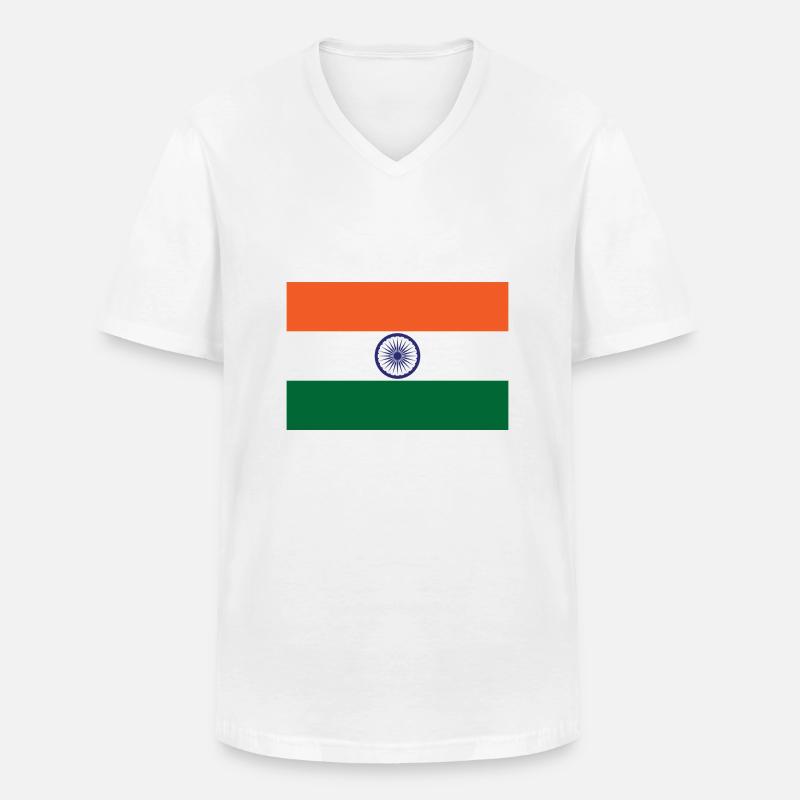 Indien - Männer-T-Shirt mit V-Ausschnitt - Weiß
