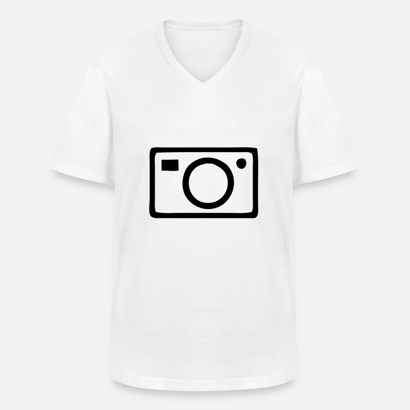 Kamera - Männer-T-Shirt mit V-Ausschnitt - Weiß