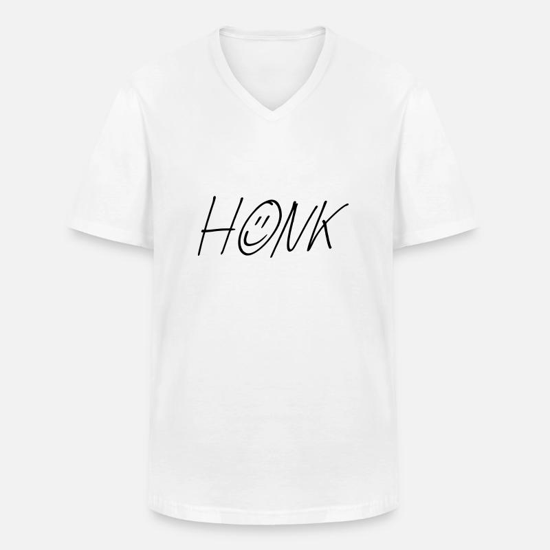 Der original HONK - Männer-T-Shirt mit V-Ausschnitt - Weiß