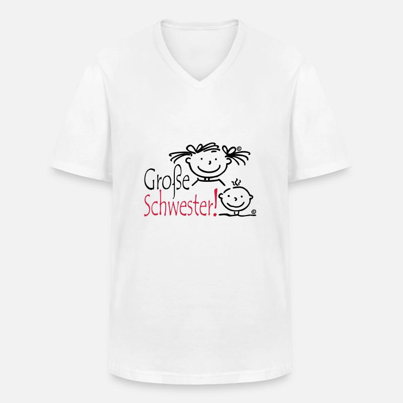 Grosse Schwester - Männer-T-Shirt mit V-Ausschnitt - Weiß