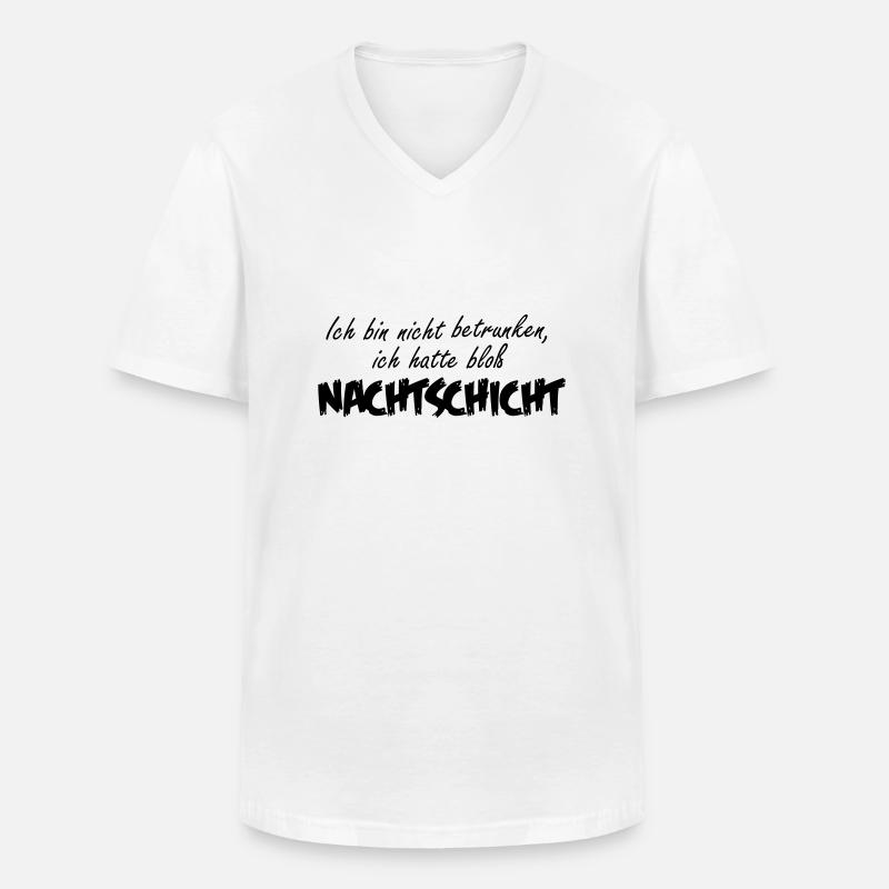 Nachtschicht 1-farbig - Männer-T-Shirt mit V-Ausschnitt - Weiß