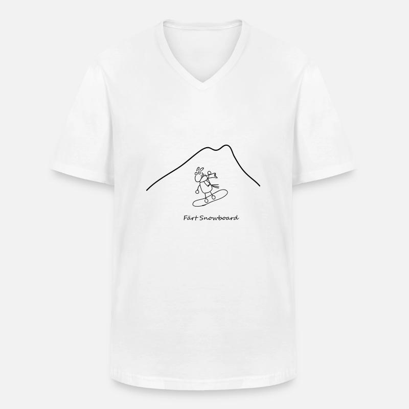 Färt Snowboard 2 - Männer-T-Shirt mit V-Ausschnitt - Weiß