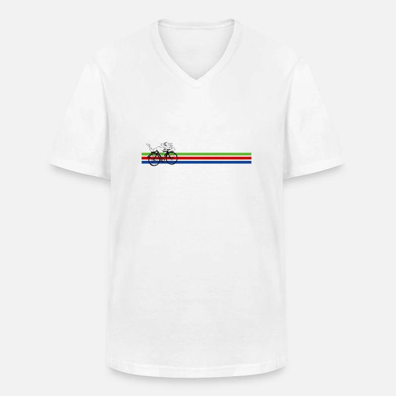 Albert Hoffmann - Männer-T-Shirt mit V-Ausschnitt - Weiß