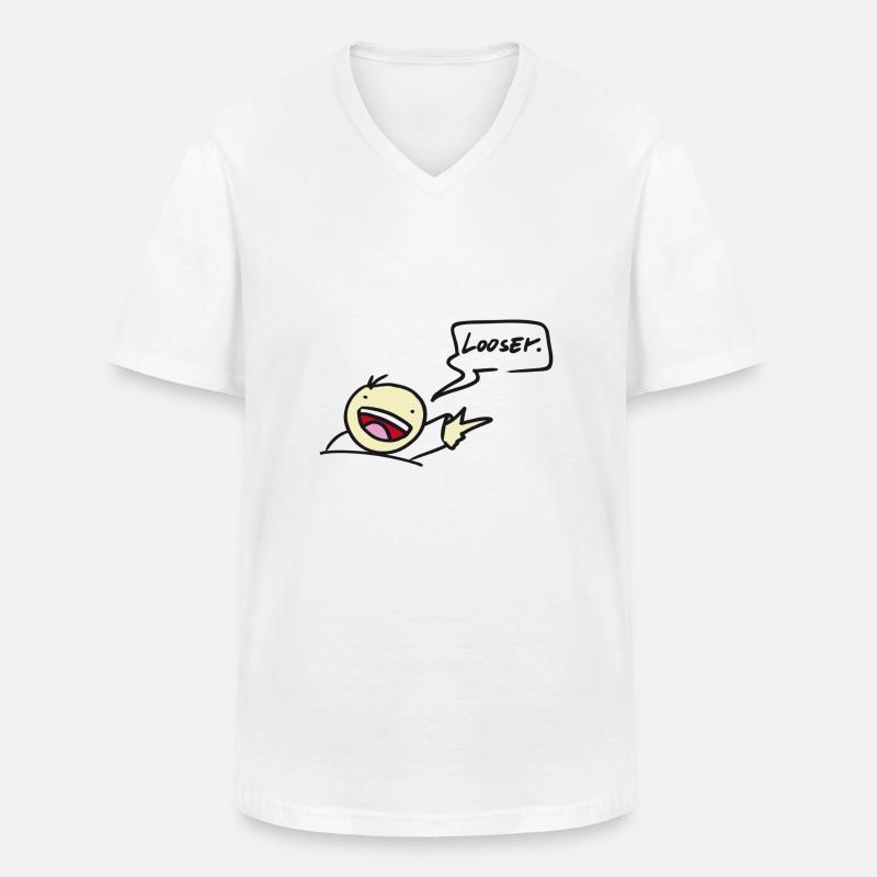 looser - Männer-T-Shirt mit V-Ausschnitt - Weiß