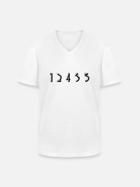 12453 - Farbwechsel - Männer-T-Shirt mit V-Ausschnitt - Weiß