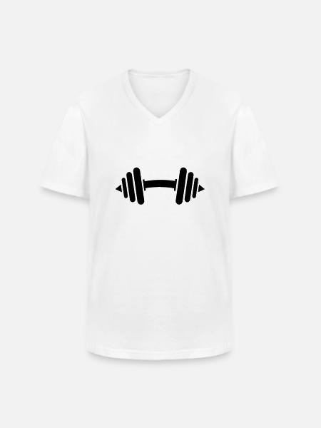 kurzhantel__f1 - T-shirt col V Homme - blanc