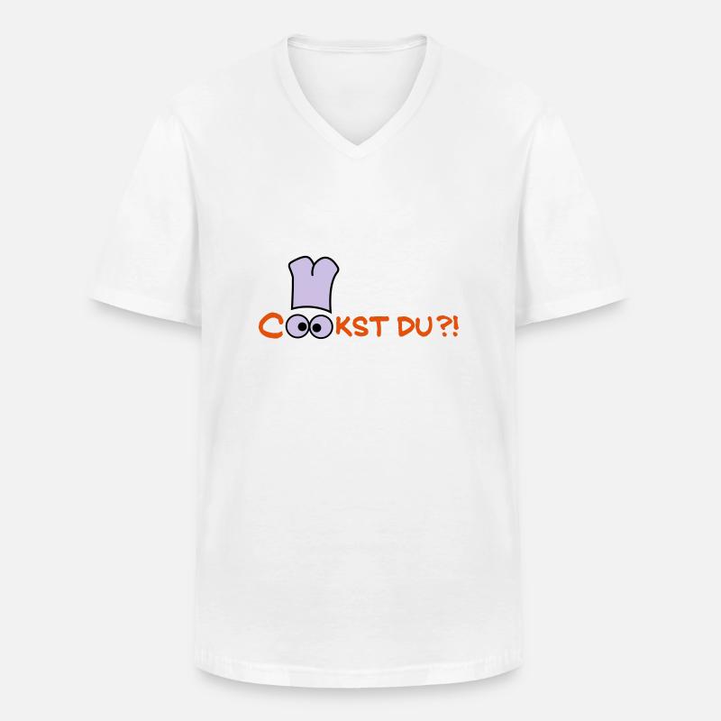 Cook st Du? - Männer-T-Shirt mit V-Ausschnitt - Weiß