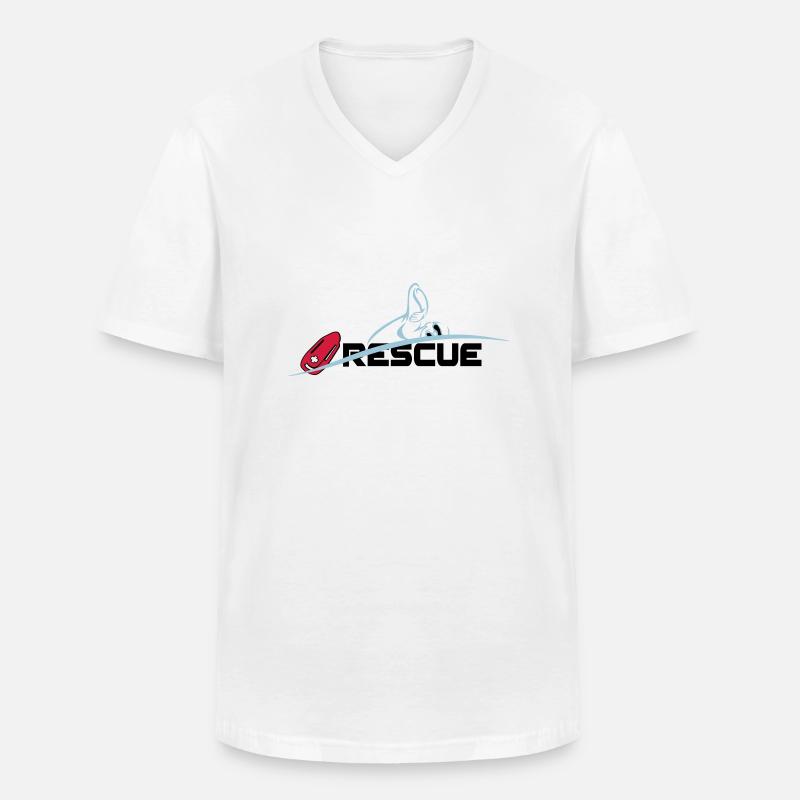 Rettungsschwimmer - Männer-T-Shirt mit V-Ausschnitt - Weiß
