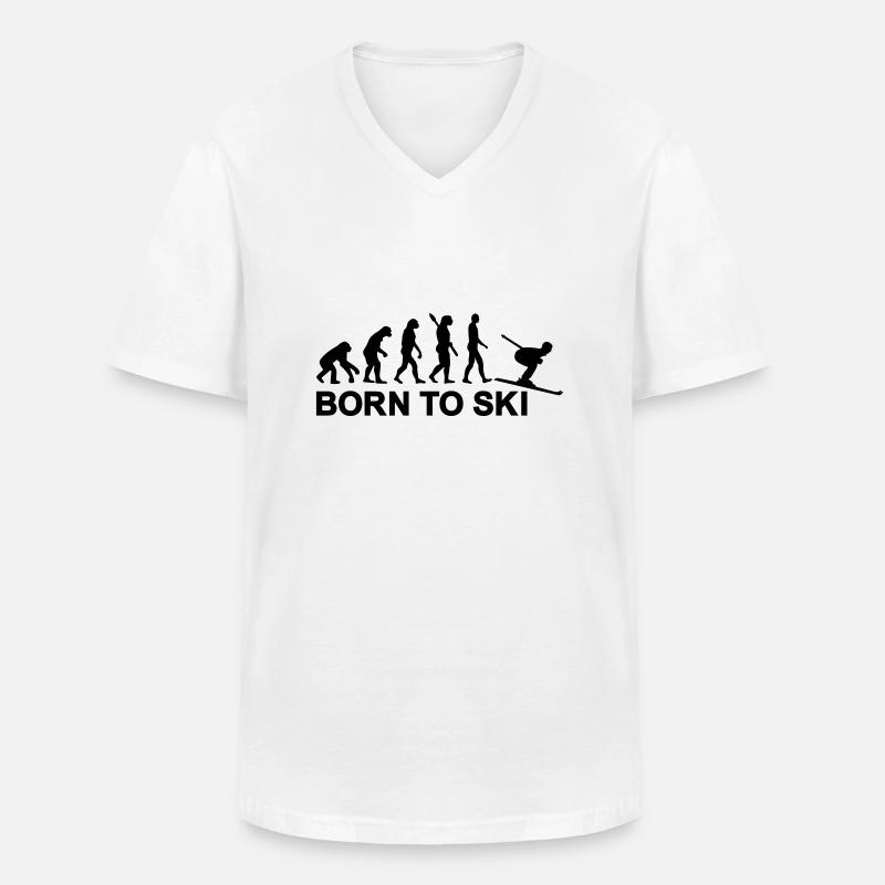 Evolution Ski - Men's V-Neck T-Shirt - white