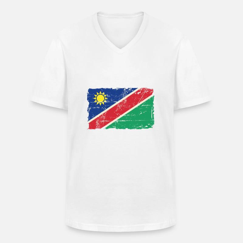 Namibia Flag - Männer-T-Shirt mit V-Ausschnitt - Weiß