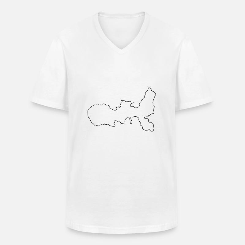 Elba - Männer-T-Shirt mit V-Ausschnitt - Weiß