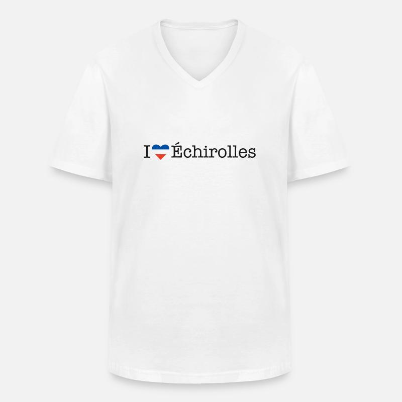I love Échirolles - Männer-T-Shirt mit V-Ausschnitt - Weiß