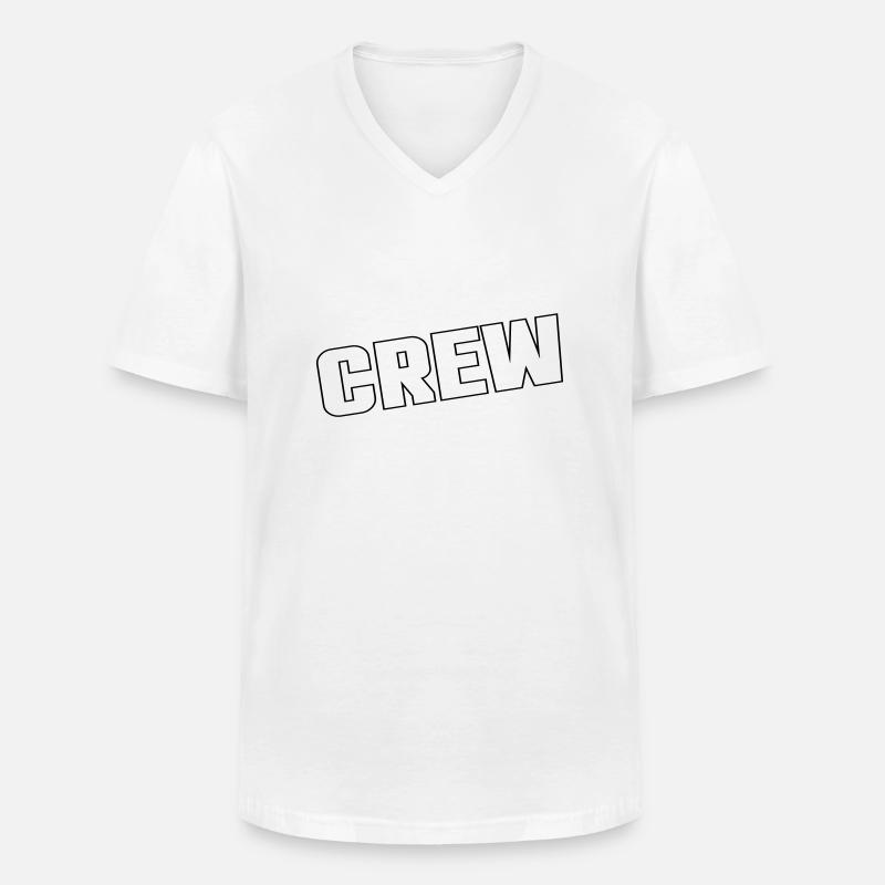 Crew - Männer-T-Shirt mit V-Ausschnitt - Weiß