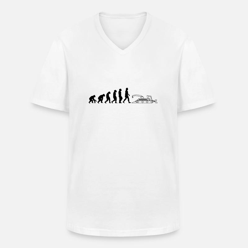 Grue dameuse noire Evolution dameuses - T-shirt col V Homme - blanc