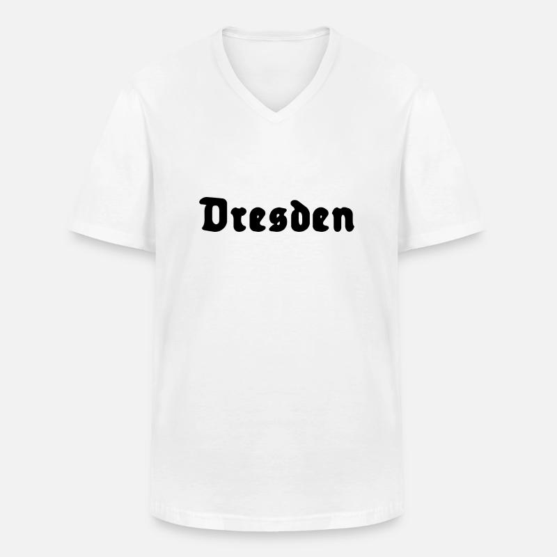 Dresden - Männer-T-Shirt mit V-Ausschnitt - Weiß