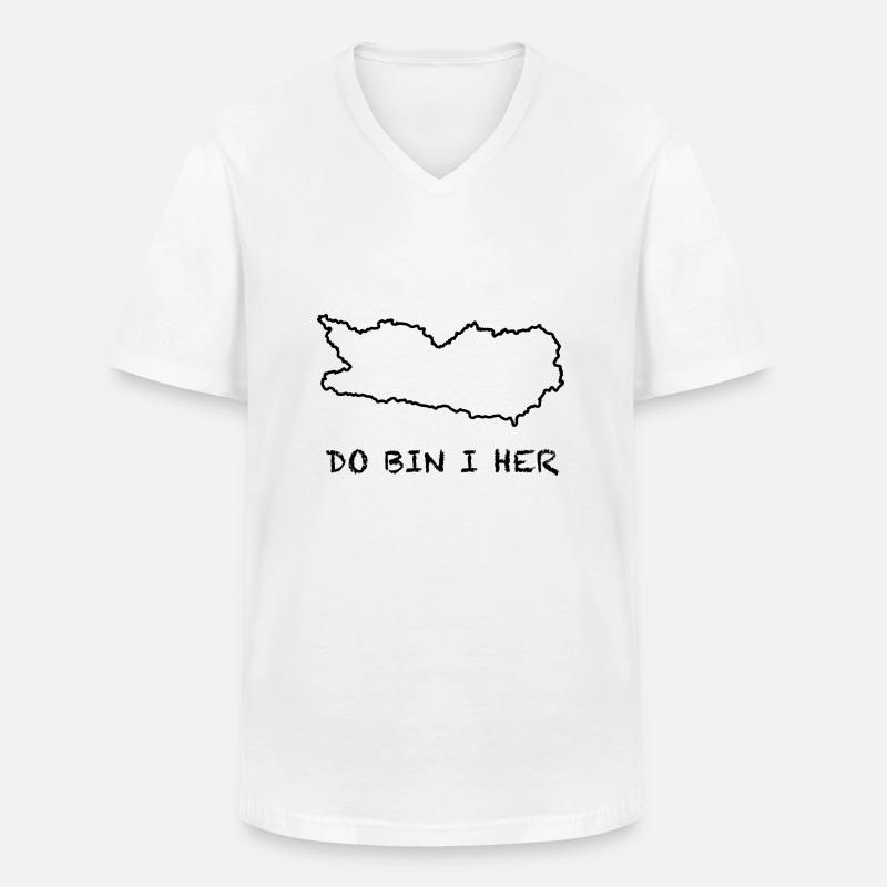 do bin i her - Kärnten - Männer-T-Shirt mit V-Ausschnitt - Weiß