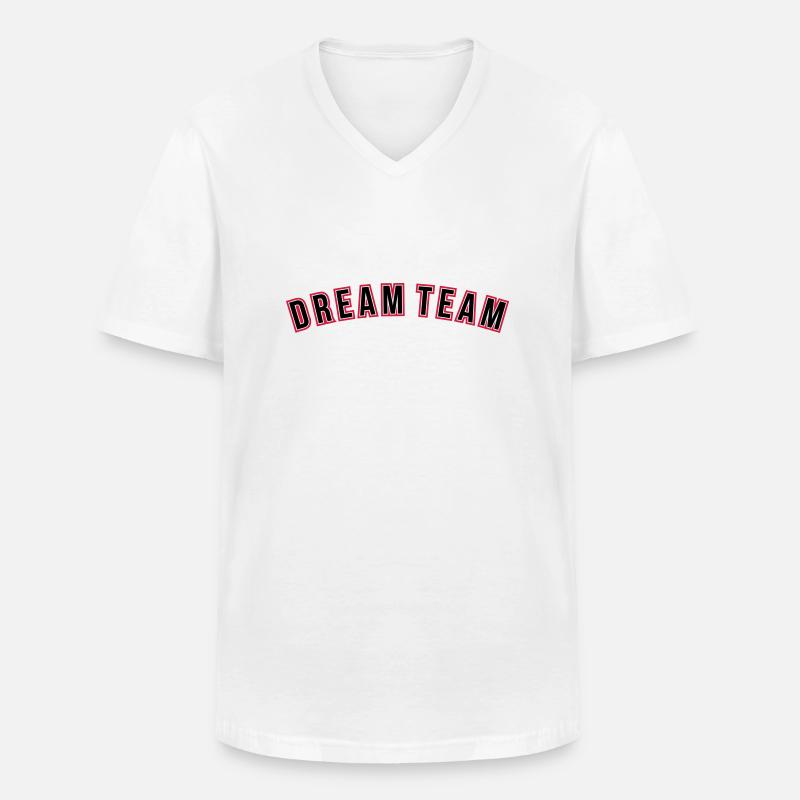Dream Team 2C - Männer-T-Shirt mit V-Ausschnitt - Weiß