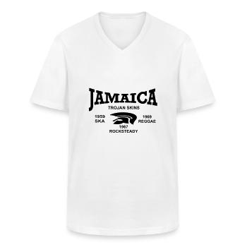 pieles de troya jamaica - Camiseta con cuello de pico hombre - blanco - delante - AI Model Male 185 light (185cm)