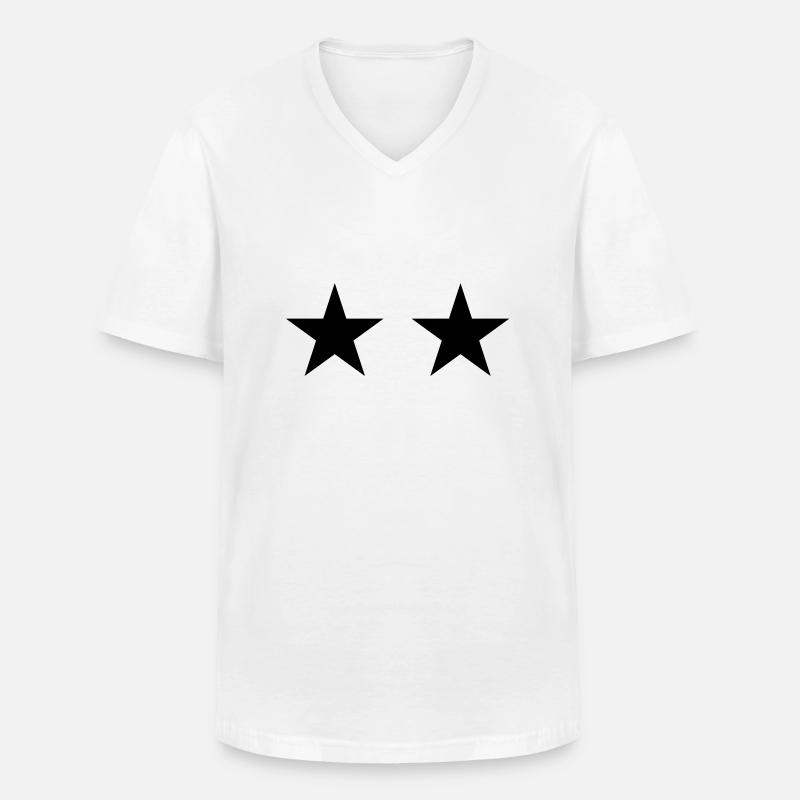 2 Sterne - Männer-T-Shirt mit V-Ausschnitt - Weiß