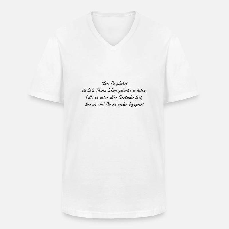 Liebe - Männer-T-Shirt mit V-Ausschnitt - Weiß