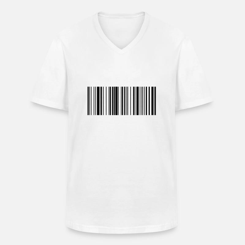 Barcode Scannen EAN 1c - Männer-T-Shirt mit V-Ausschnitt - Weiß