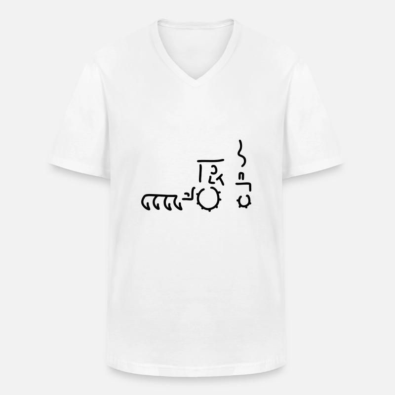 bauer auf traktor - Männer-T-Shirt mit V-Ausschnitt - Weiß