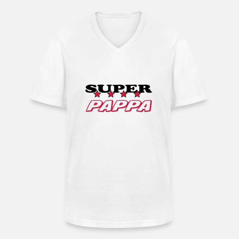 Super pappa - Männer-T-Shirt mit V-Ausschnitt - Weiß