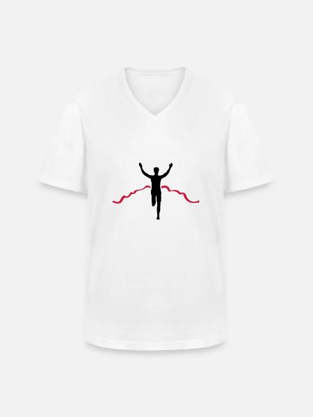 Jogger Ziel - Männer-T-Shirt mit V-Ausschnitt - Weiß