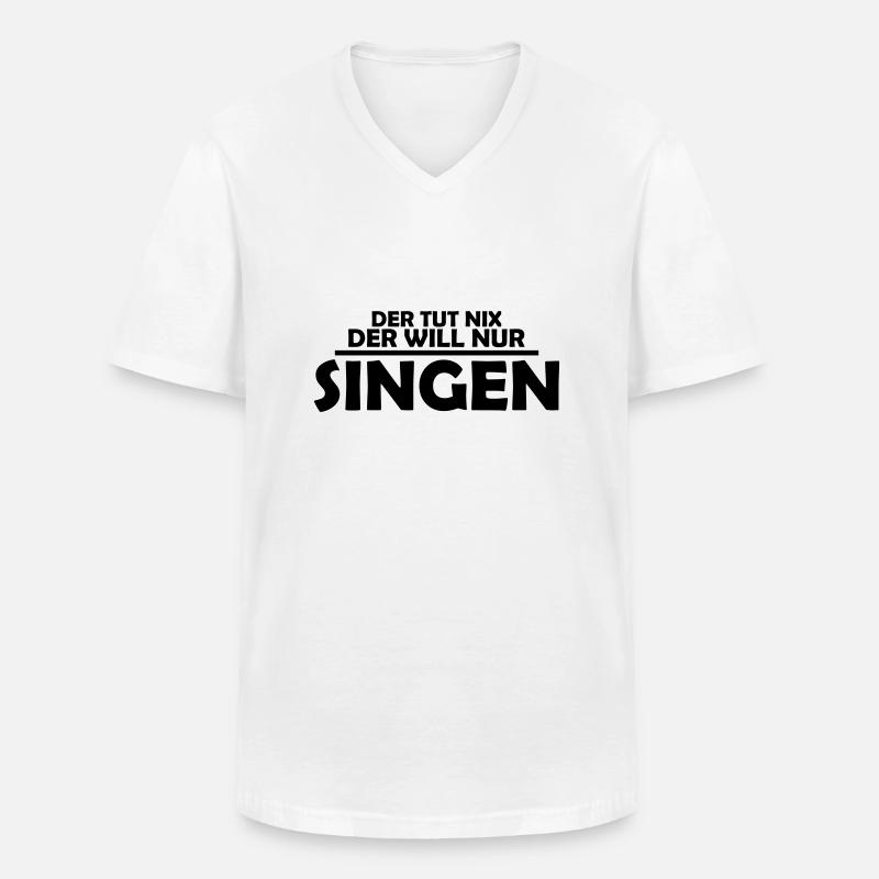 singen - Männer-T-Shirt mit V-Ausschnitt - Weiß