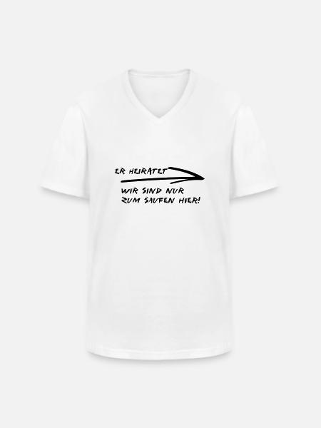 er heiratet - Männer-T-Shirt mit V-Ausschnitt - Weiß
