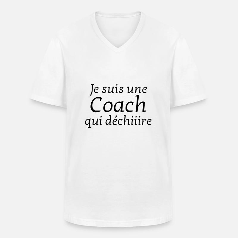 Coach / Coaching / Trainer / Sport - Männer-T-Shirt mit V-Ausschnitt - Weiß