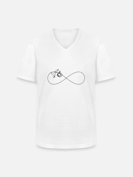 Simple infinity symbol Infinity with flower - Men's V-Neck T-Shirt - white