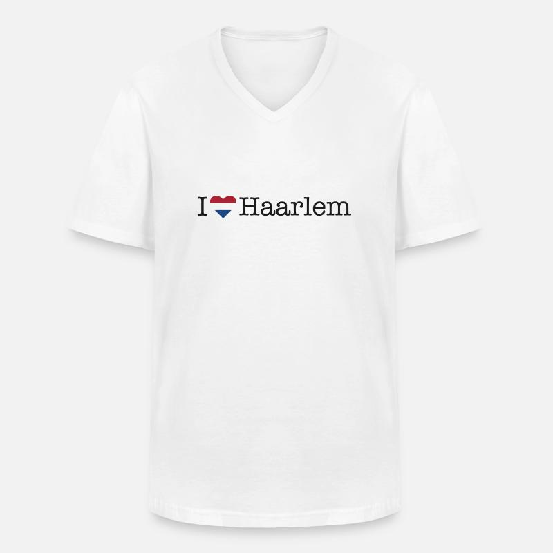 I love Haarlem - Männer-T-Shirt mit V-Ausschnitt - Weiß