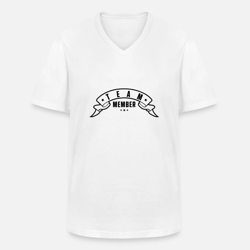 team member 1 - Männer-T-Shirt mit V-Ausschnitt - Weiß