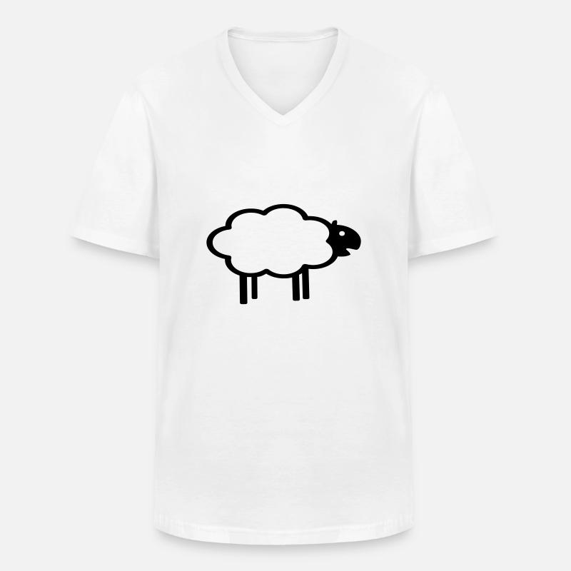 Schaf - Männer-T-Shirt mit V-Ausschnitt - Weiß