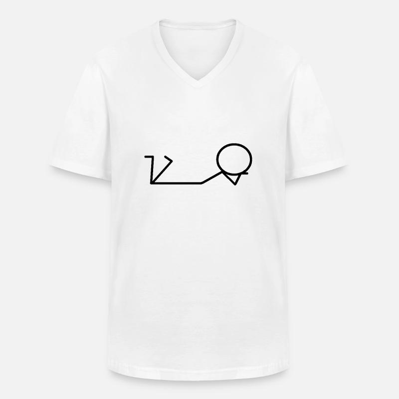 Strichmännchen bauchliegend - Männer-T-Shirt mit V-Ausschnitt - Weiß