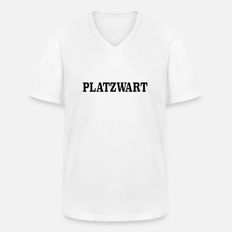 Platzwart - Männer-T-Shirt mit V-Ausschnitt - Weiß