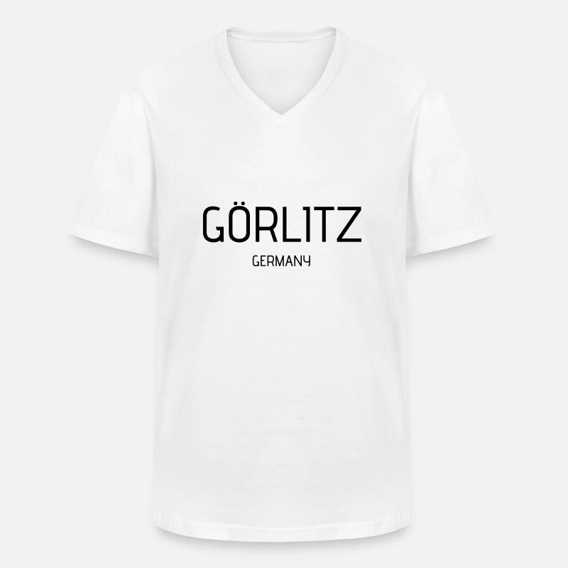 Görlitz - Männer-T-Shirt mit V-Ausschnitt - Weiß